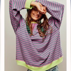 NWT FP Classic Striped Oversized Crewneck